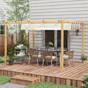 10' x 13' Retractable Pergola Canopy (Option: Cream White-1840x380x210 mm)