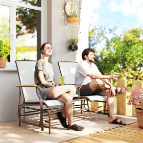 Outdoor 2-Person Glider Bench (Option: Cream White-1430x700x200 mm)