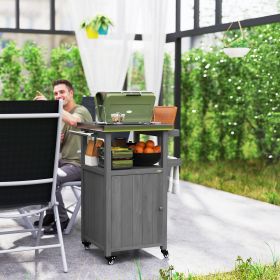 Outdoor Grill Cart with Stainless Top (Option: Dark Gray-930x170x570 mm)