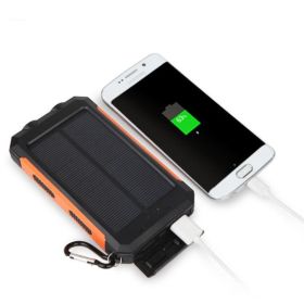 Jumbo Capacity 20,000 mAh Waterproof Solar Power Bank (Color: Blue)