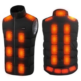 Heated Vest for Men/Women, USB Powered with 23 Heating Zones, Machine Washable (Color: Black, size: medium)